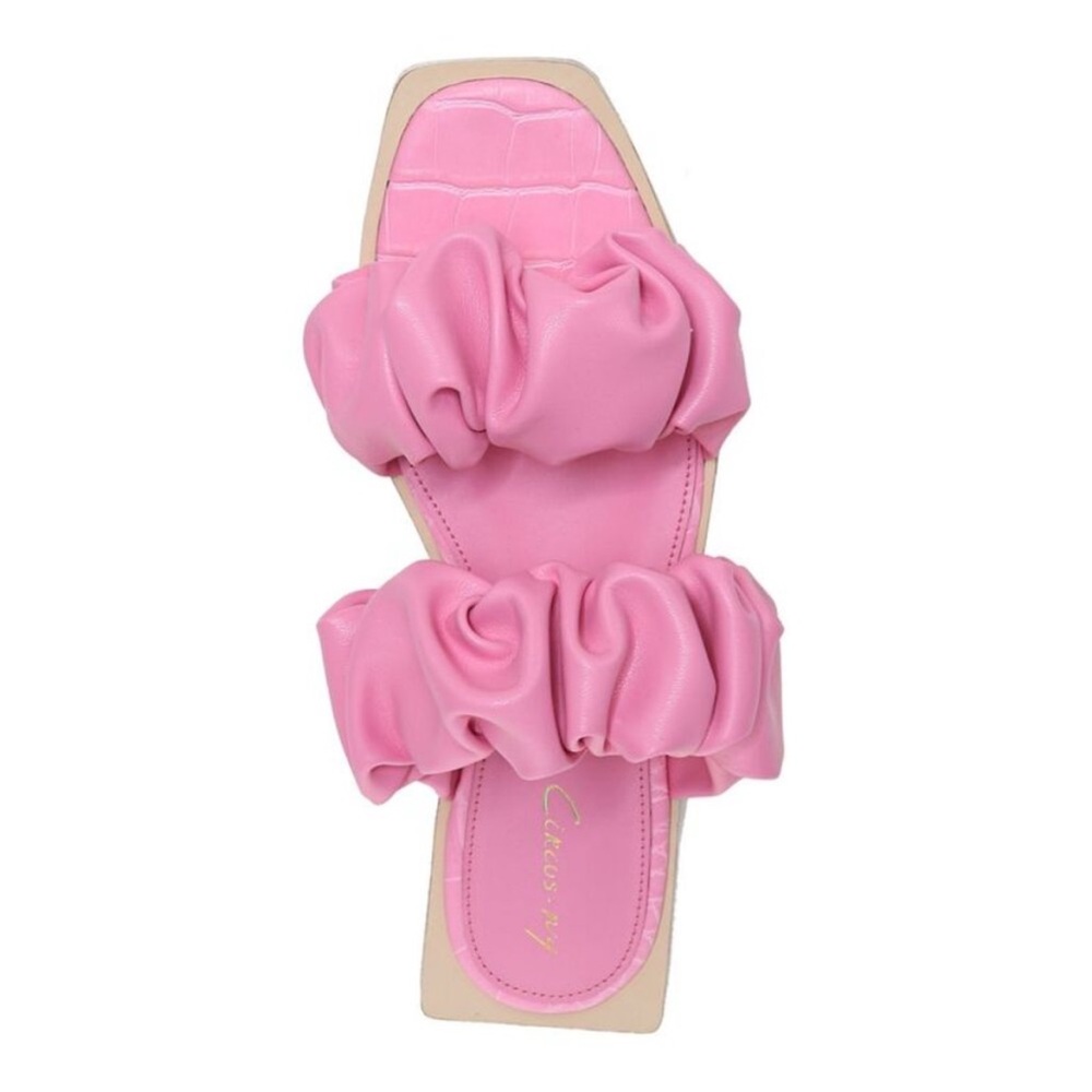 Elegant Pink Ruffled Sandals